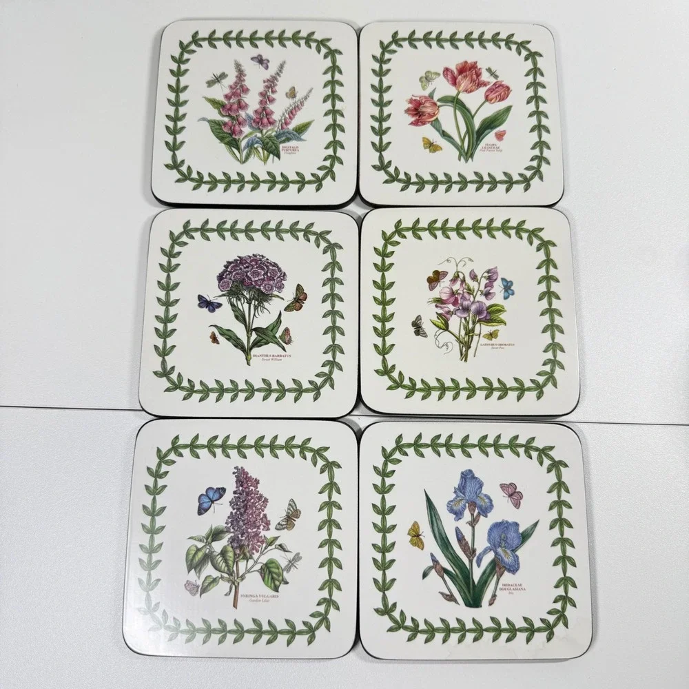PORTMEIRION Pimpernel Botanic Garden Cork Backed Coasters 2 Sets of 6 Floral